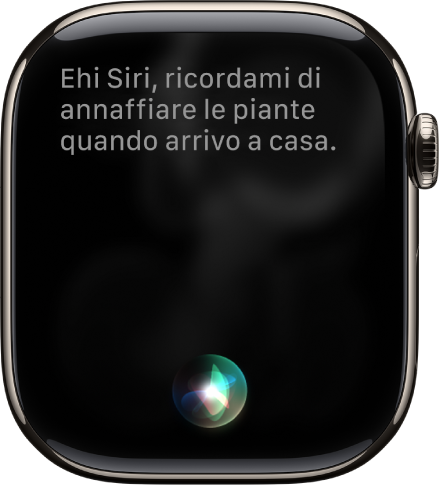 La schermata di Siri con una richiesta per impostare un promemoria.