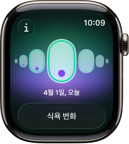 생리 주기 추적 화면.