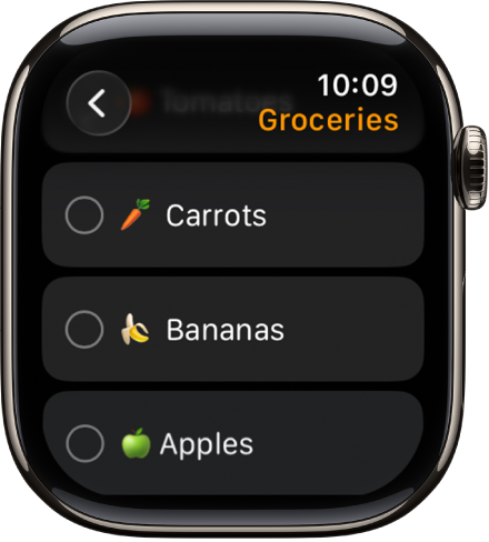 Programėlėje „Reminders“ rodomi du priminimai. Priminimas pateiktas ekrano viršuje, o žemiau – mygtukas „Add Reminder“.