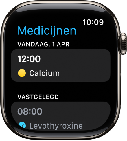 De Medicijnen-app met alle vastgelegde medicijnen.