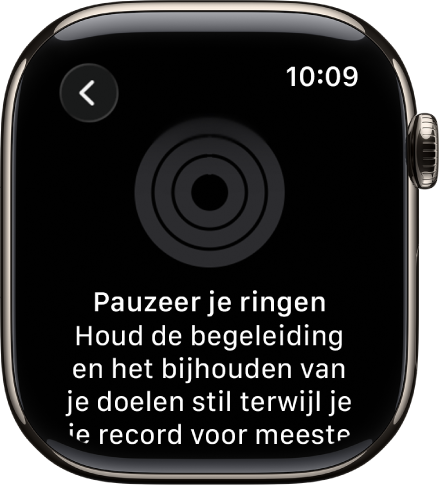 Het scherm 'Pauzeer je ringen'.