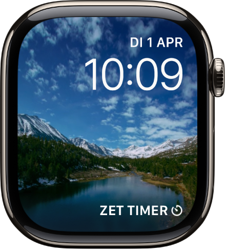 De wijzerplaat Timelapse met een timelapsevideo van een fraaie locatie. Onderin bevindt zich de complicatie Kompasrichting.
