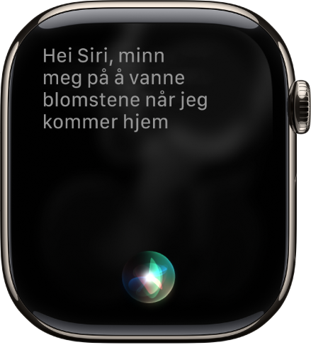Siri-skjermen som viser en forespørsel om å angi en påminnelse.