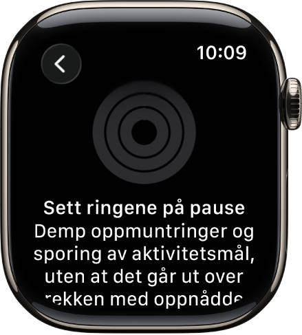 Sett ringene på pause-skjermen.