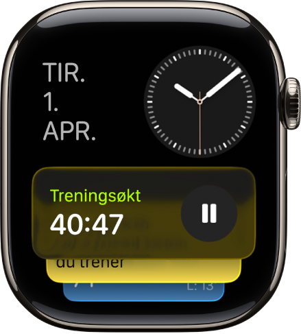 Smart stabel på Apple Watch viser Oppdateringer i sanntid og widgeter.