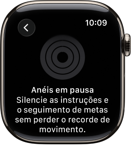 O ecrã “Pausar os anéis”.