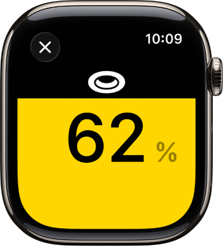 O comandă pentru un accesoriu de iluminat cu luminozitatea fixată la 62 %.