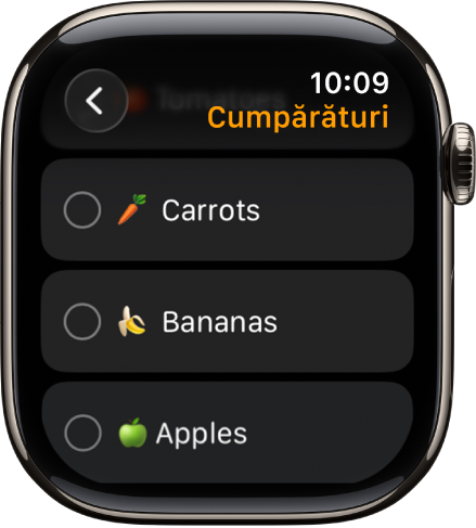 Aplicația Mementouri prezentând două mementouri. Mementourile sunt în apropierea părții de sus a ecranului și butonul Adăugați un memento se află dedesubt.