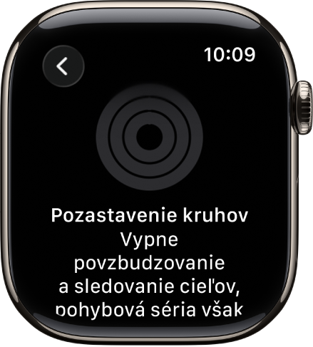 Obrazovka pozastavenia kruhov.