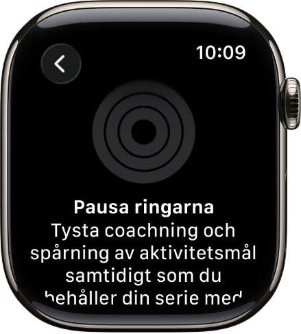 Skärmen Pausa ringarna.