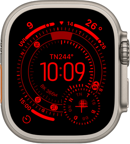 Mặt đồng hồ Tọa độ điểm với màn hình nhìn ban đêm.