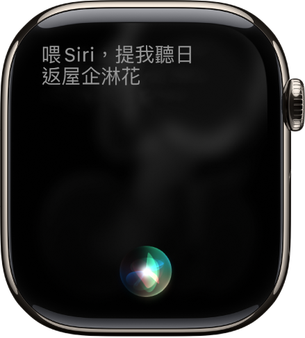Siri 畫面顯示設定提醒事項的要求。