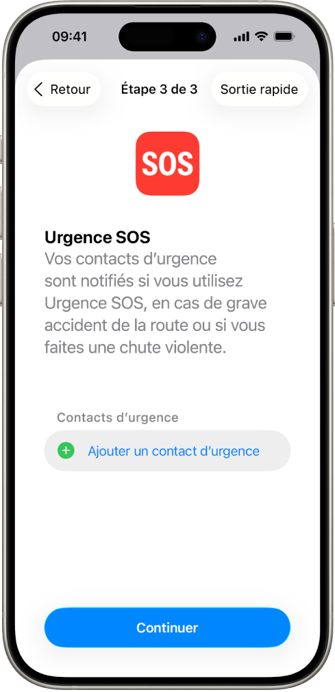 Un iPhone qui affiche l’écran Urgence SOS.