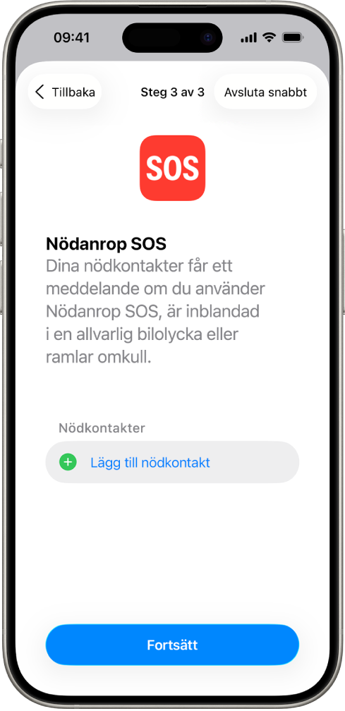 En iPhone som visar skärmen Nödanrop SOS.