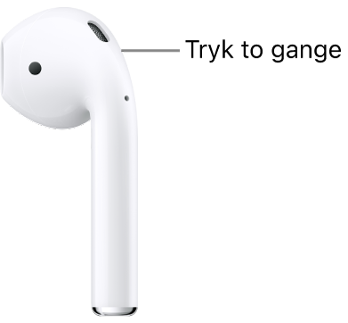 Det sted øverst på staven på AirPods 1 eller 2, hvor du trykker to gange.