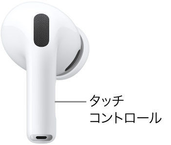 AirPods Pro 3のタッチコントロールの位置。両方のAirPodsのステムにあります。