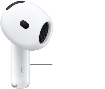 AirPods 4の感圧センサーの位置。両方のAirPodsのステムにあります。