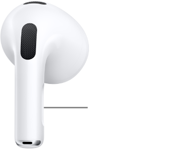 AirPods 3の感圧センサーの位置。両方のAirPodsのステムにあります。