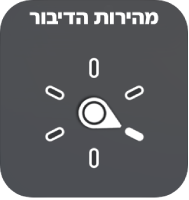 בקרת החוגה כשהמחוג מצביע על ההגדרה ״קצב הקראה״.