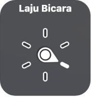 Kontrol rotor dengan jarum yang menunjuk ke pengaturan Laju Bicara.