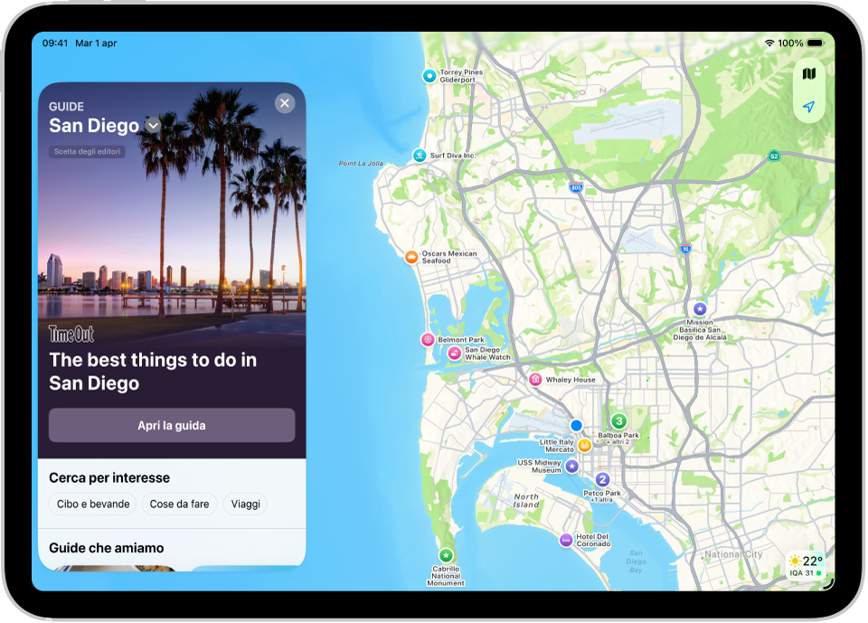 Una guida dei parchi nazionali. I parchi inclusi nella guida sono contrassegnati sulla mappa.