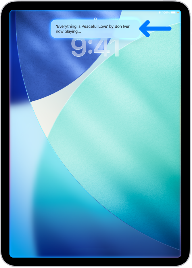 화면 상단에 Siri의 응답이 표시된 iPad.