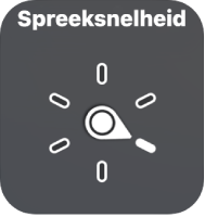 De rotorbesturing met de kiesschijf ingesteld op de instelling 'Spreeksnelheid'.