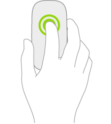 ภาพประกอบที่เป็นสัญลักษณ์ของการแตะค้างไว้บนเมาส์