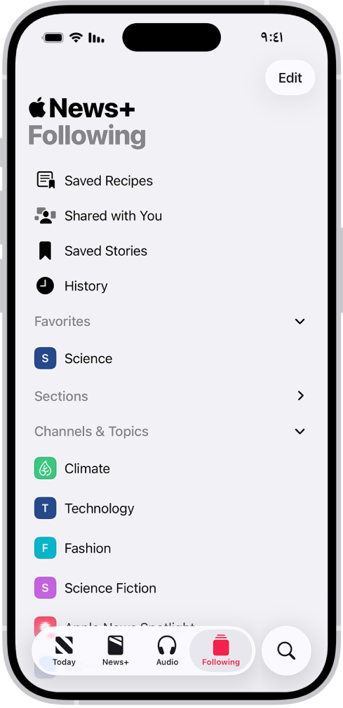 قنوات وموضوعات تمت متابعتها.