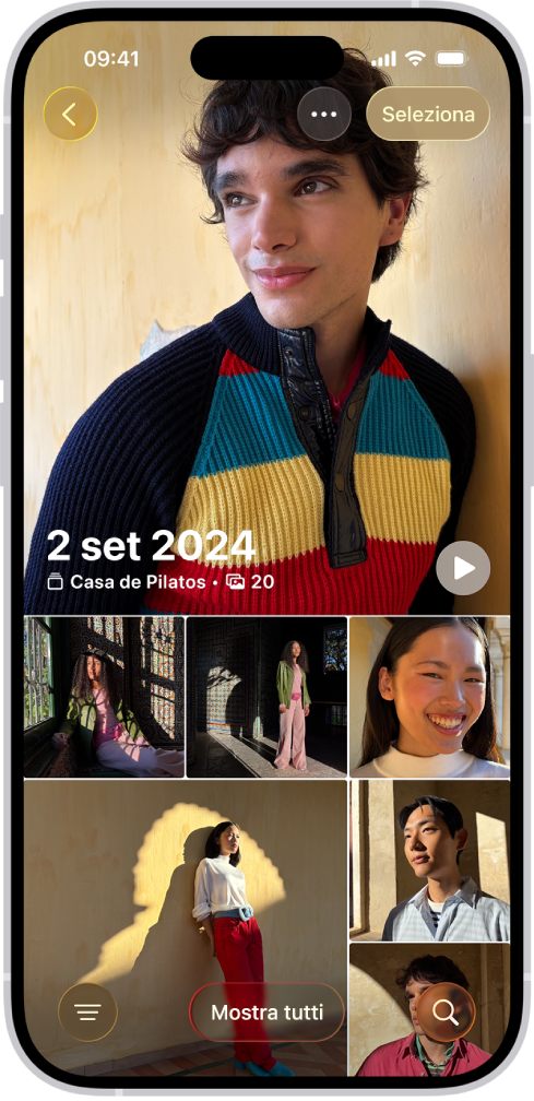 L’app Foto che mostra una raccolta di foto scattate in un giorno particolare.