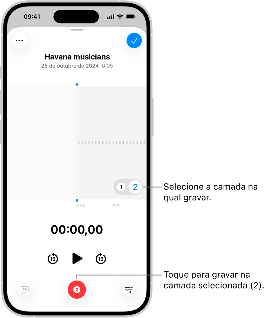 Tela para gravar uma segunda camada no Gravador.
