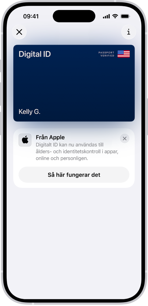 Ett digitalt ID i appen Plånbok.