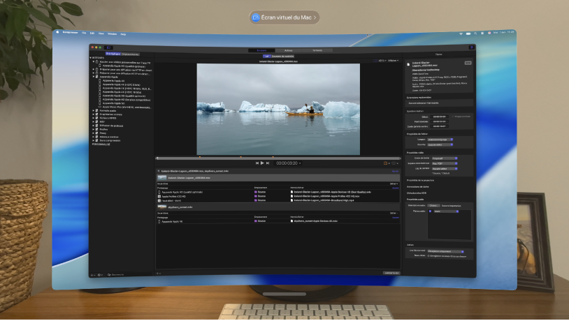 Écran virtuel du Mac affichant l’app Compressor ouverte.