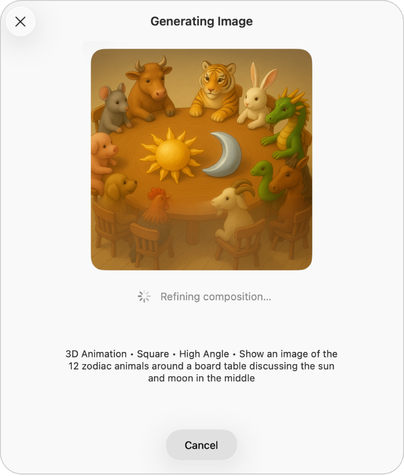 L’outil de génération d’images dans Freeform est abonné à Apple Creator Studio.