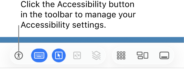 The Accessibility button in the Screen Sharing toolbar is shown.