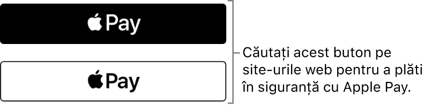 Butonul care apare pe site‑urile web care acceptă Apple Pay pentru achiziții.