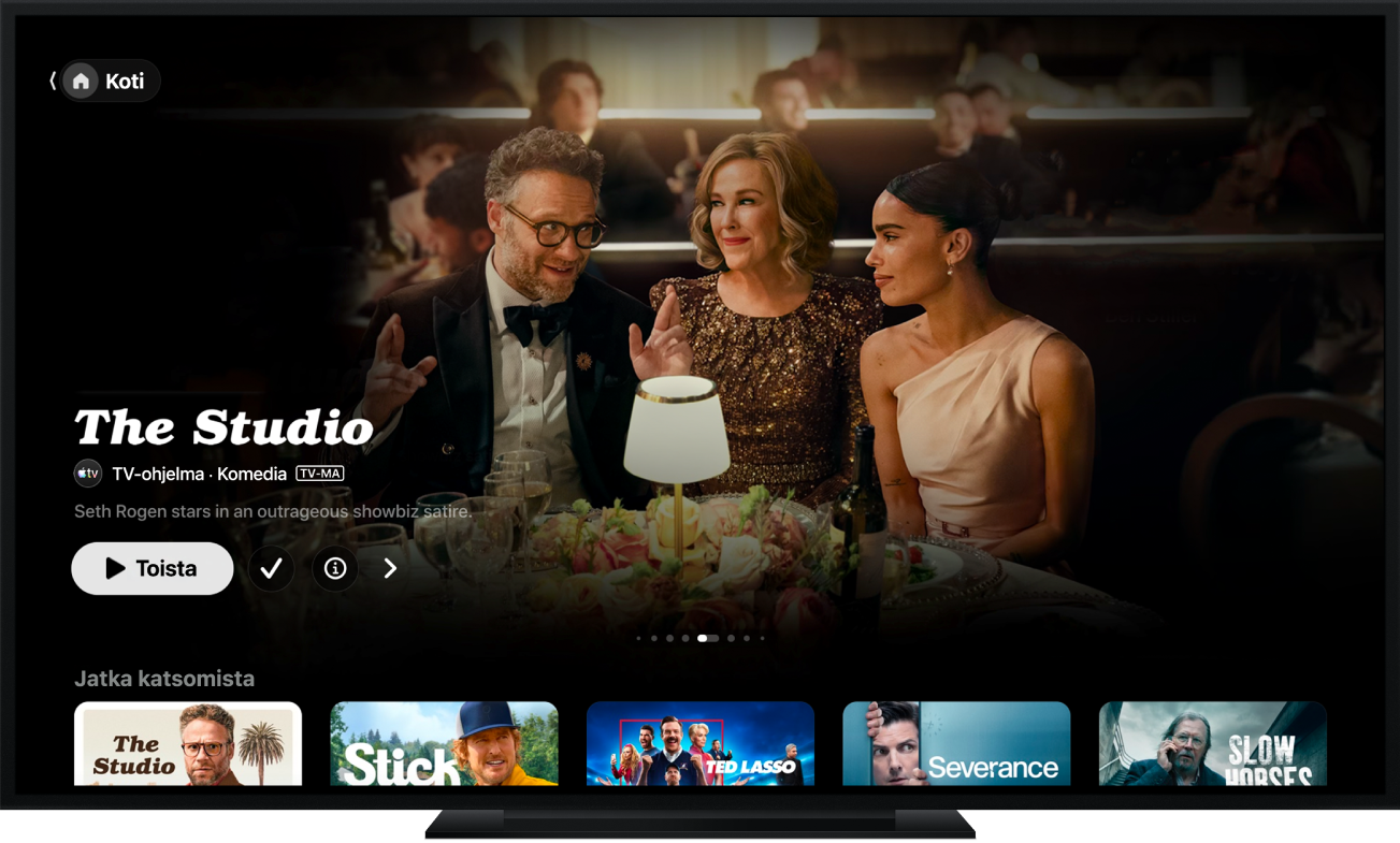 Apple TV -appi niin kuin se näkyy TV-ruudulla