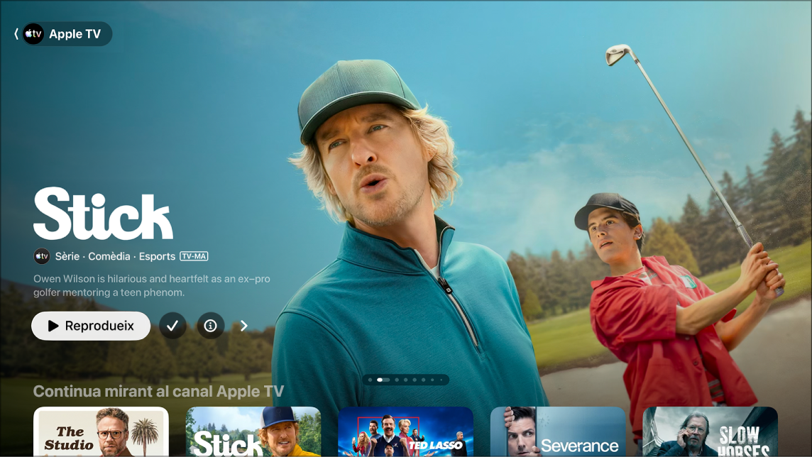 Pantalla en què es mostra l’Apple TV