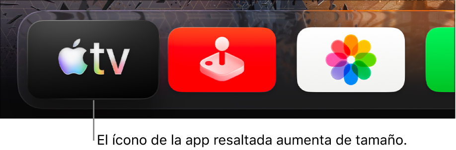 App seleccionada en la pantalla de inicio