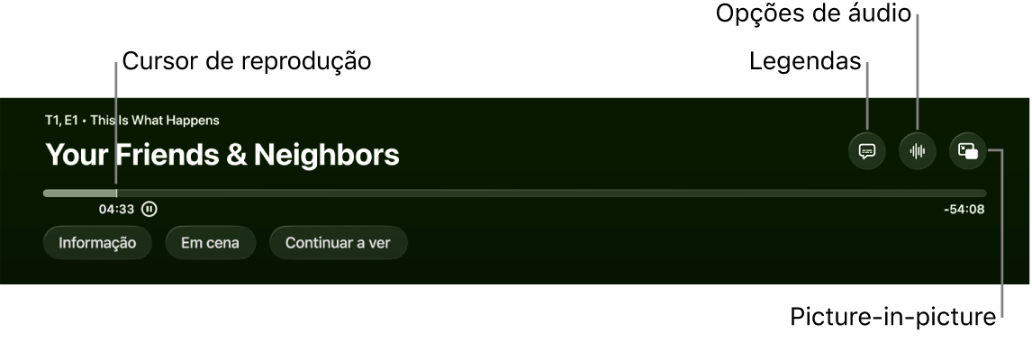 Controlos de reprodução