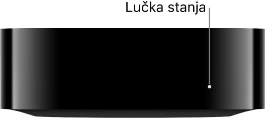 Naprava Apple TV s prikazano lučko stanja