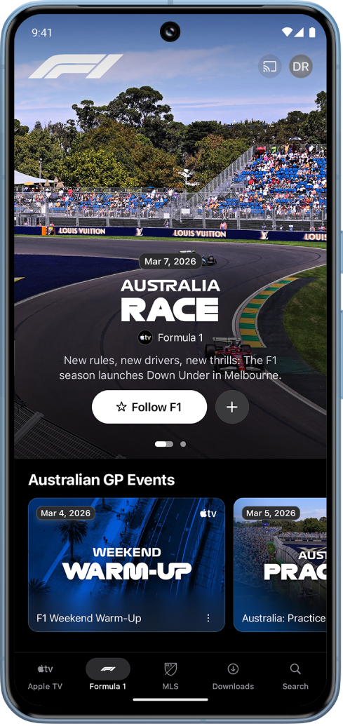 تظهر علامة تبويب Formula 1