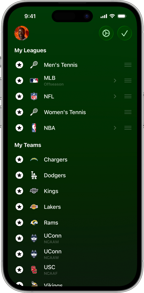Scores detail in the Apple Sports app