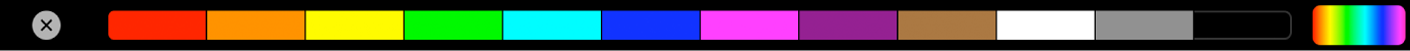La Touch Bar con muestras de color