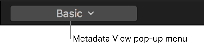 El menú desplegable “Vista de metadatos” del inspector de información