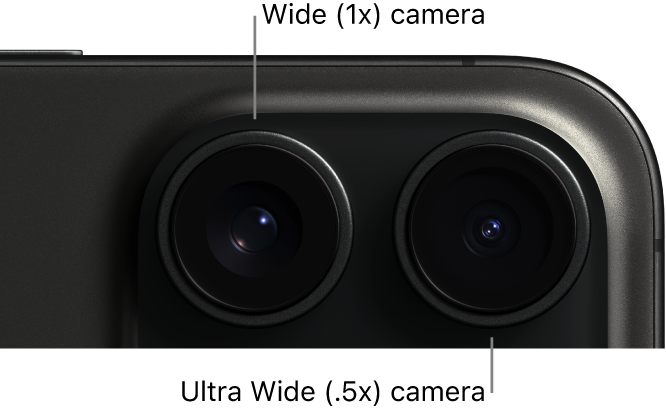 iPhone 15 Proの広角カメラと超広角カメラ