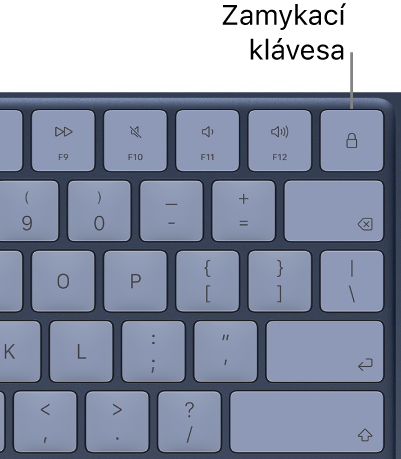 Zamykací klávesa na klávesnici MacBooku Neo.