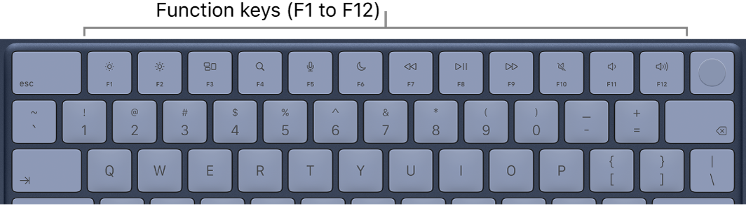 Keyboard showing the top row of function keys.