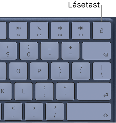 Låsetasten på tastaturet til MacBook Neo.