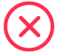 เครื่องหมาย x สีแดง